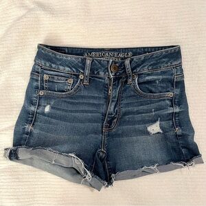 American Eagle Outfitters Blue Jean Shorts Distressed